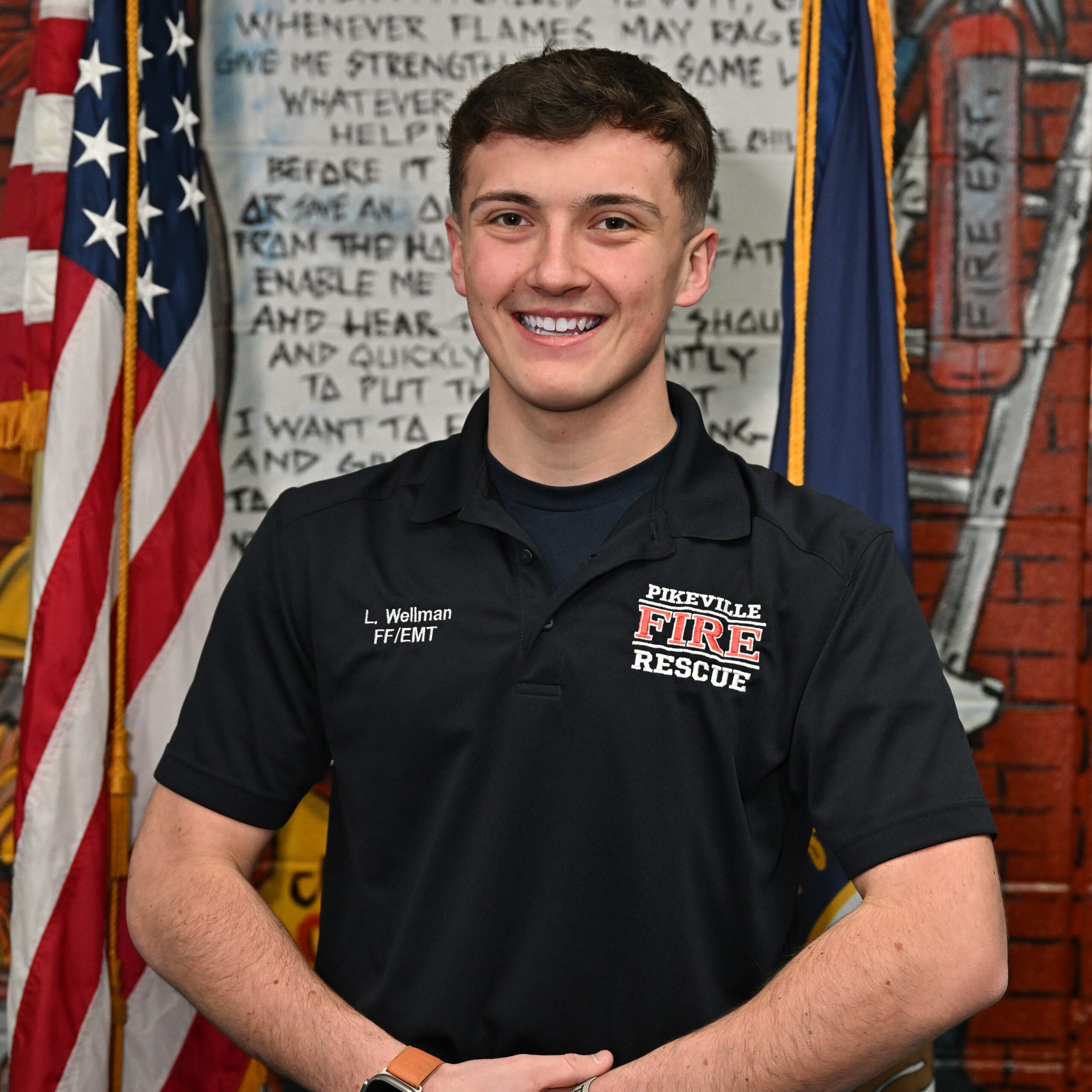 Firefighter Luke Wellman